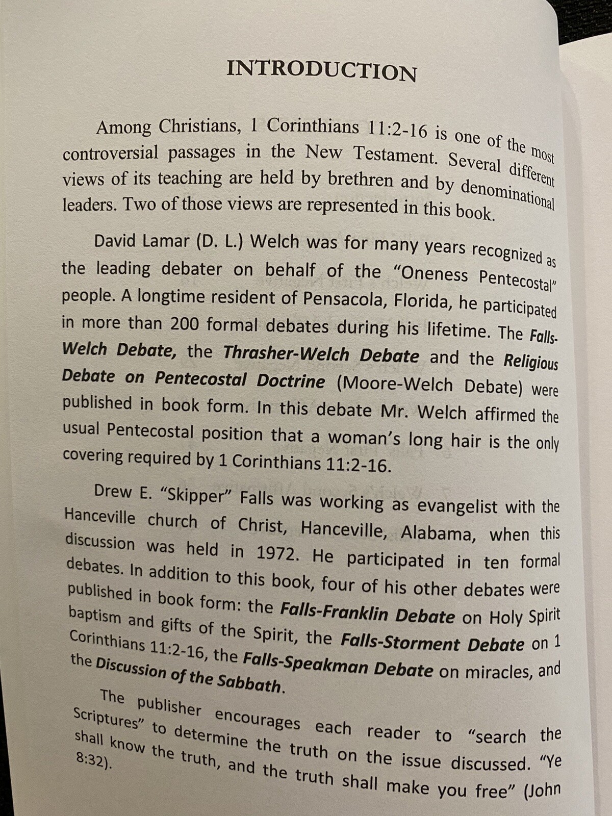 United Pentecostal Church- 1972 Debate On HeadCovering – Rev. D.L Welch