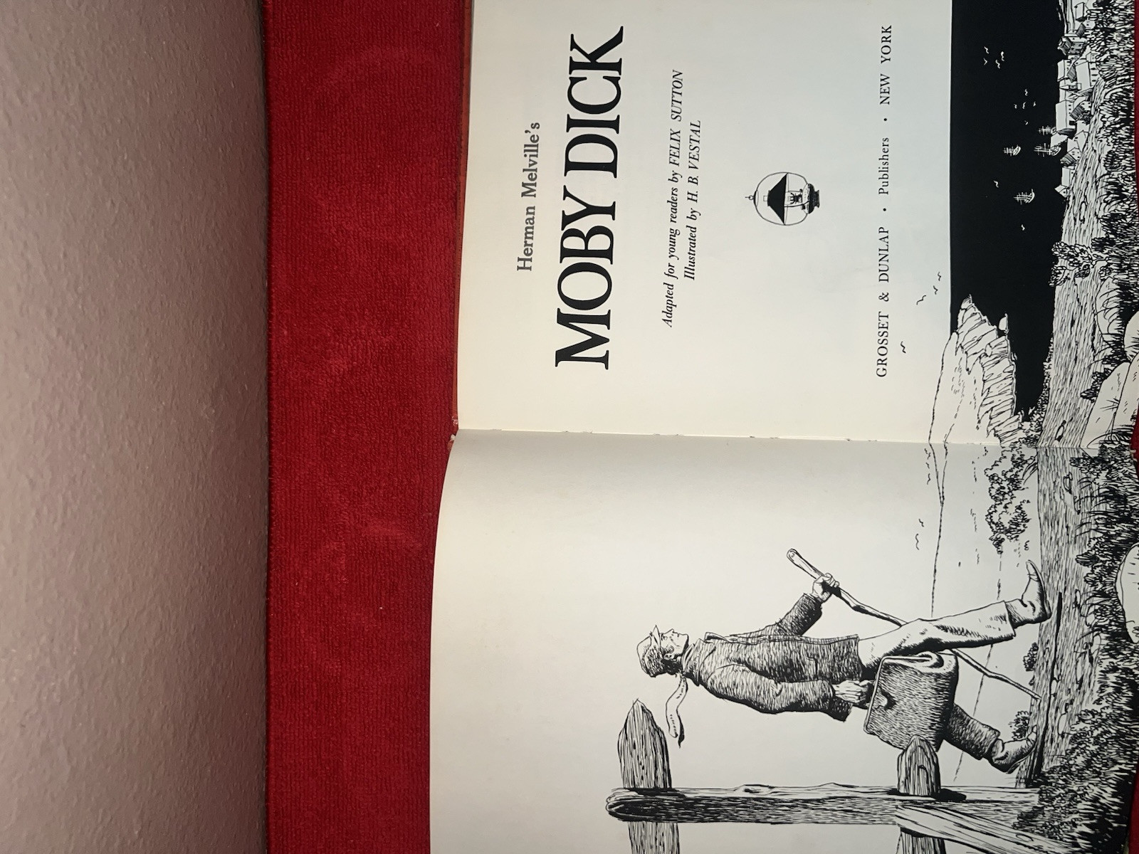 Herman Melville’s MOBY DICK 1956 Grosset & Dunlap Hardcover Illustrated🌟Rare