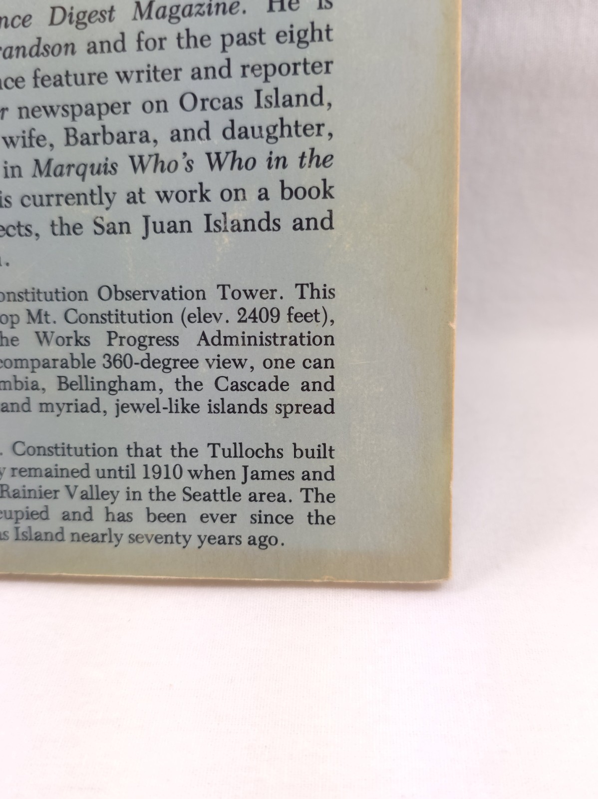 The James Francis Tulloch Diary 1875-1910 Gordon Keith 1978 Orcas Island