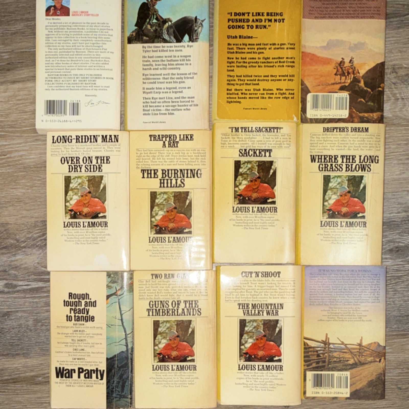 Louis L’Amour Vintage Western Paperback Book LOT Bantam & Fawcett Books