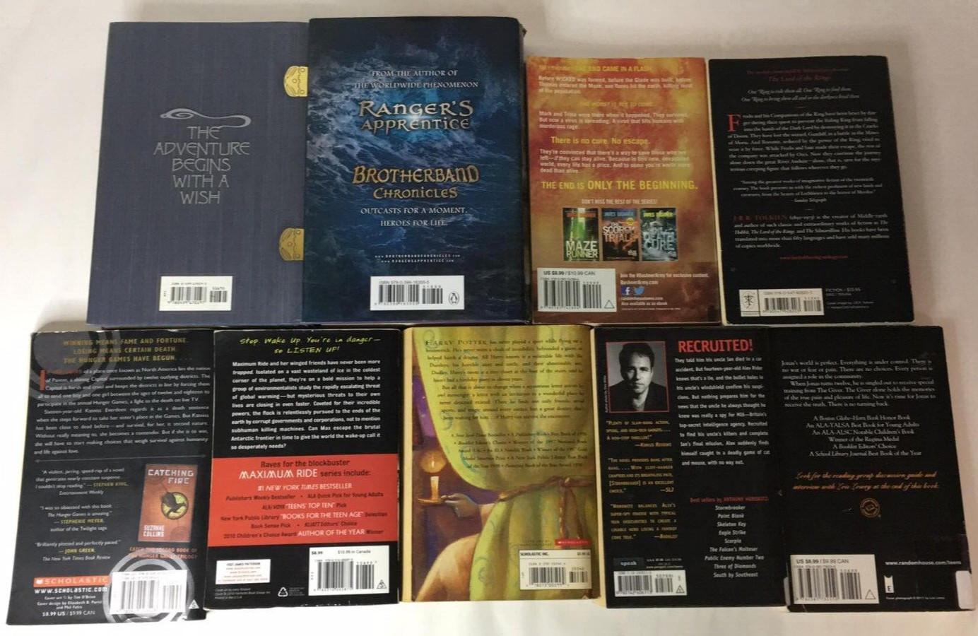 Lot of 9 Middle Grade YA Young Adult Books GENRE: Paranormal Fantasy Dystopian