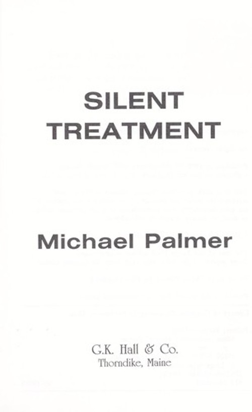 Silent Treatment Hardcover Michael Palmer