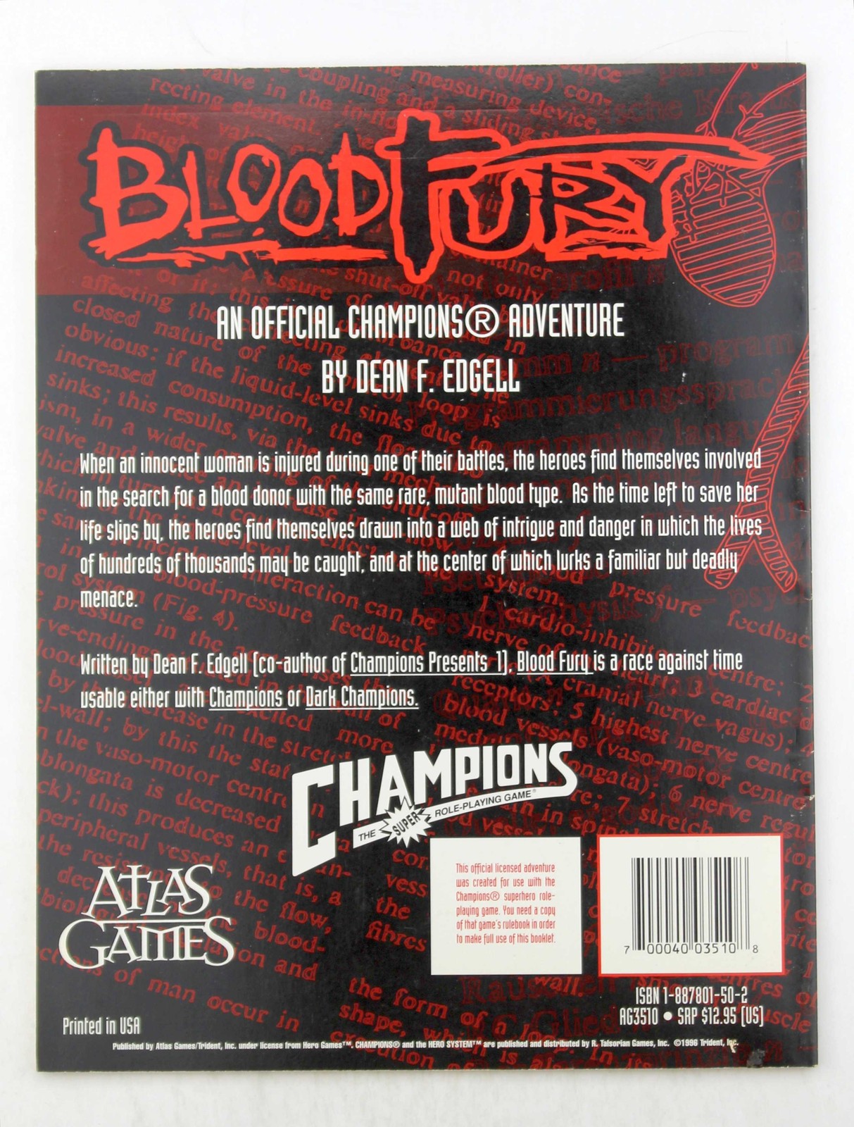 Blood Fury (Champions) Atlas Games