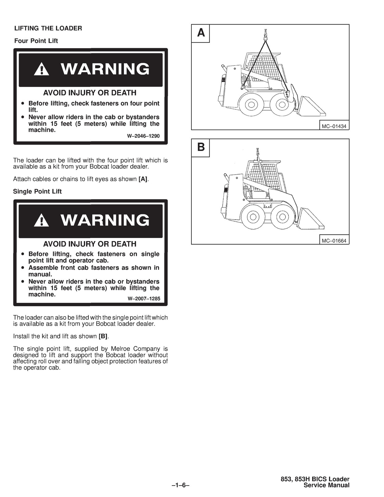 BOBCAT 853 Service Manual 1995 SN 508418001 Up – BOUND – COVERS – XL FOLDOUTS