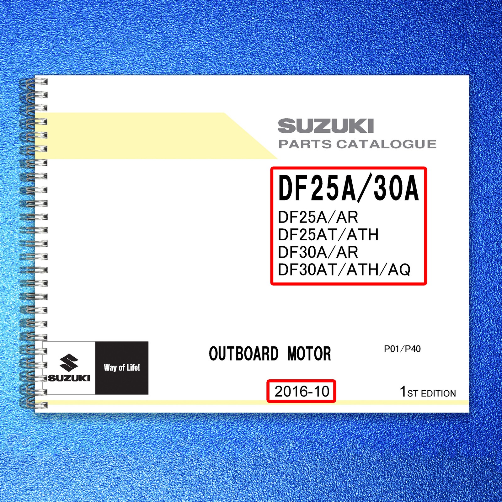 SUZUKI PARTS DF25A DF30A PARTS CATALOGUE – STEEL WIRE BOUND – PROTECTIVE COVERS
