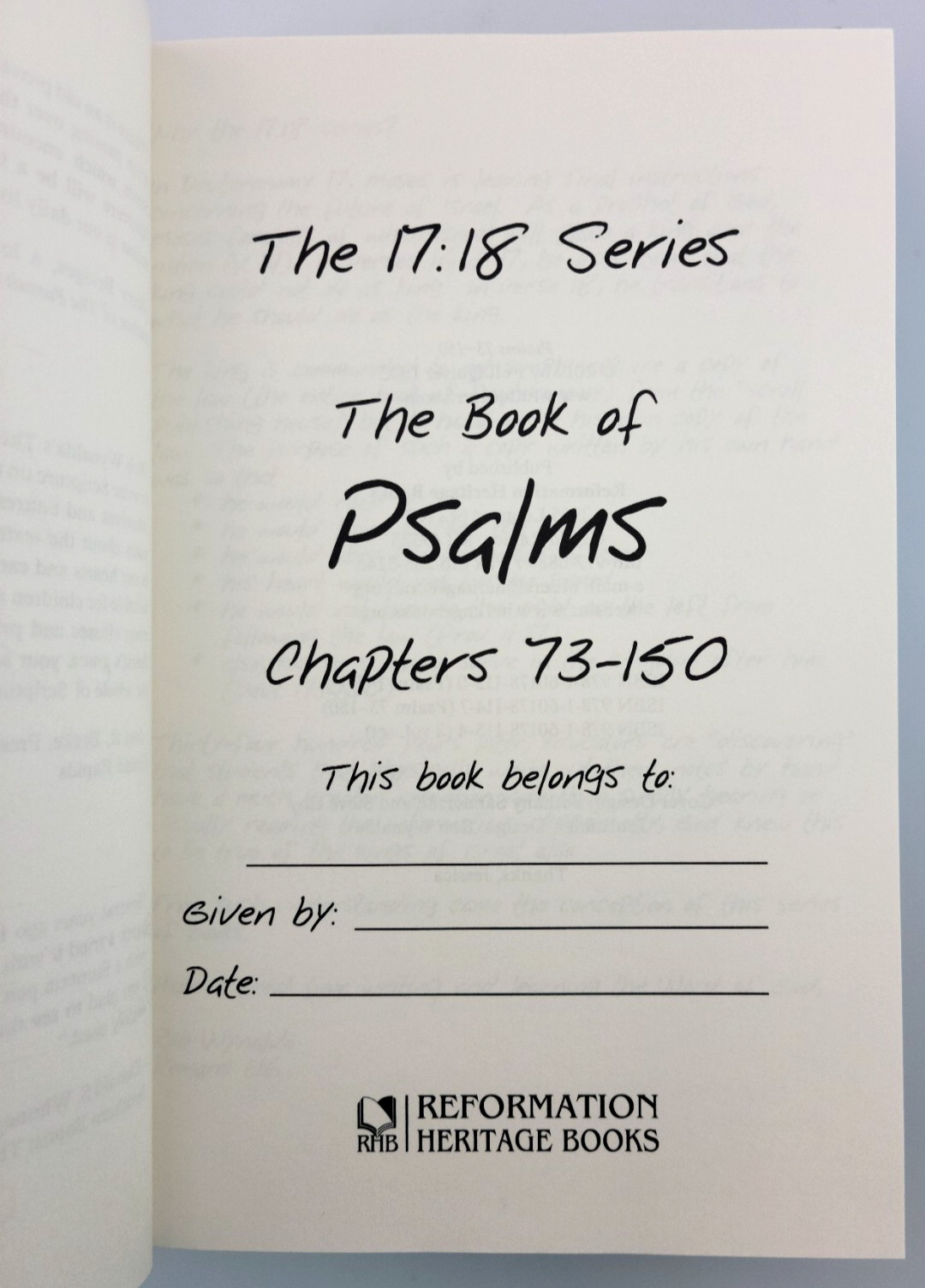 Psalms 2 Vol Set Journible The 17:18 Series Rob Wynalda Hardcover Bible Journal