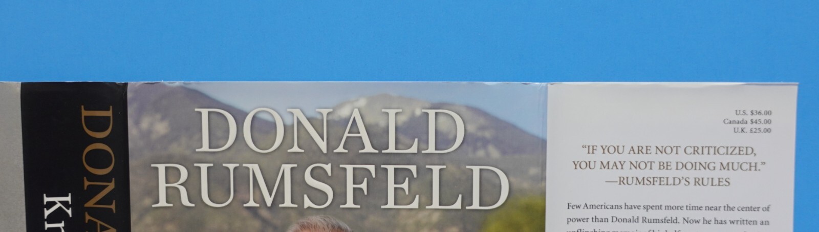 KNOWN AND UNKNOWN BY DONALD RUMSFELD, SIGNED