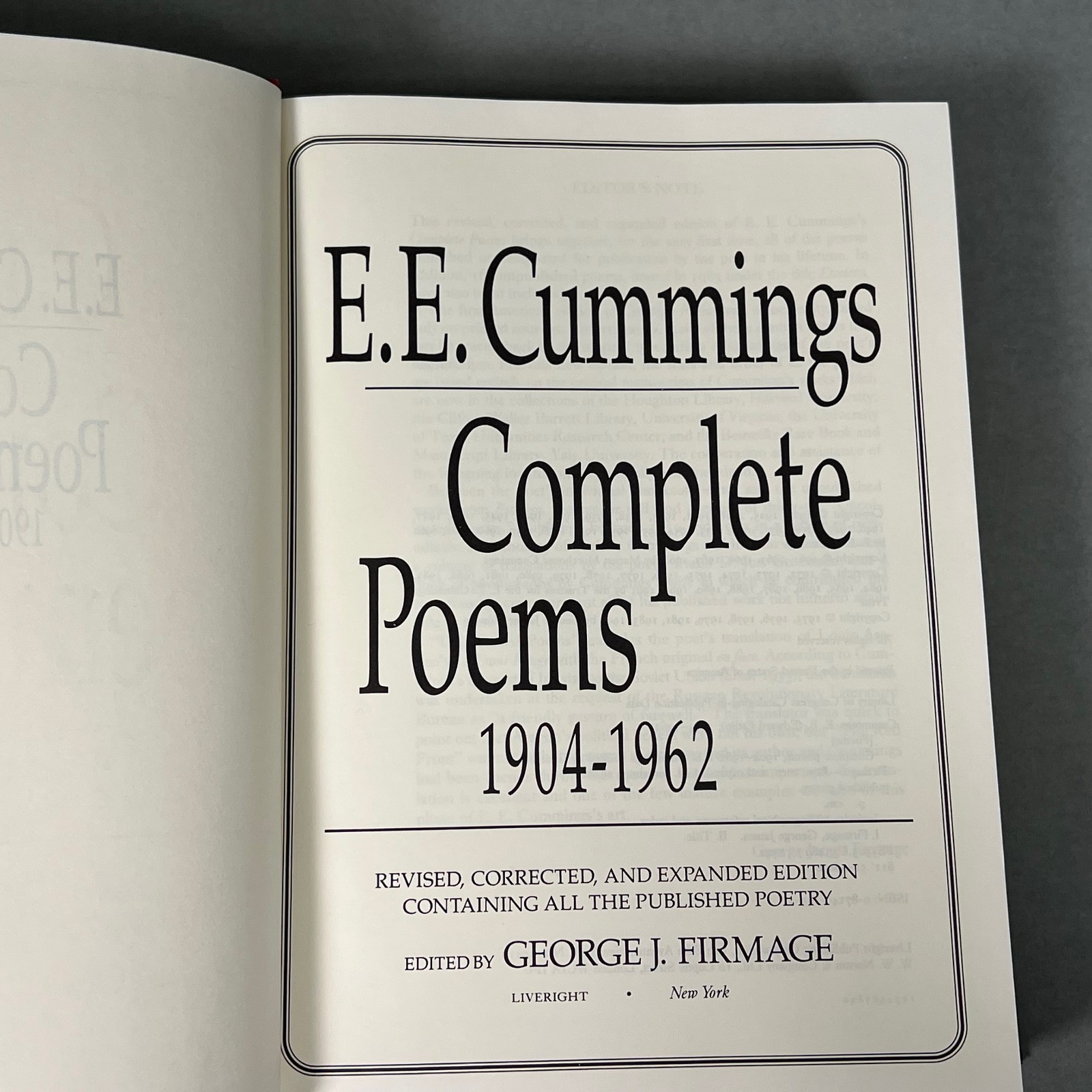 E. E. Cummings: Complete Poems, 1904–1962 HC/DJ 1993 First Printing Poetry Book