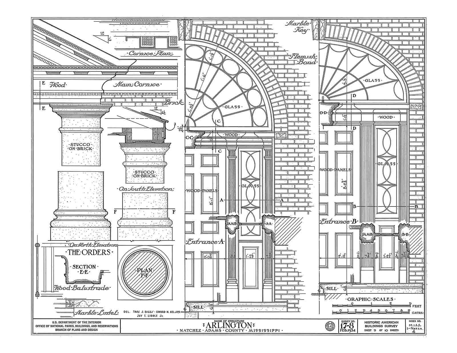 Historic House Plan Drawings of Natchez, Mississippi
