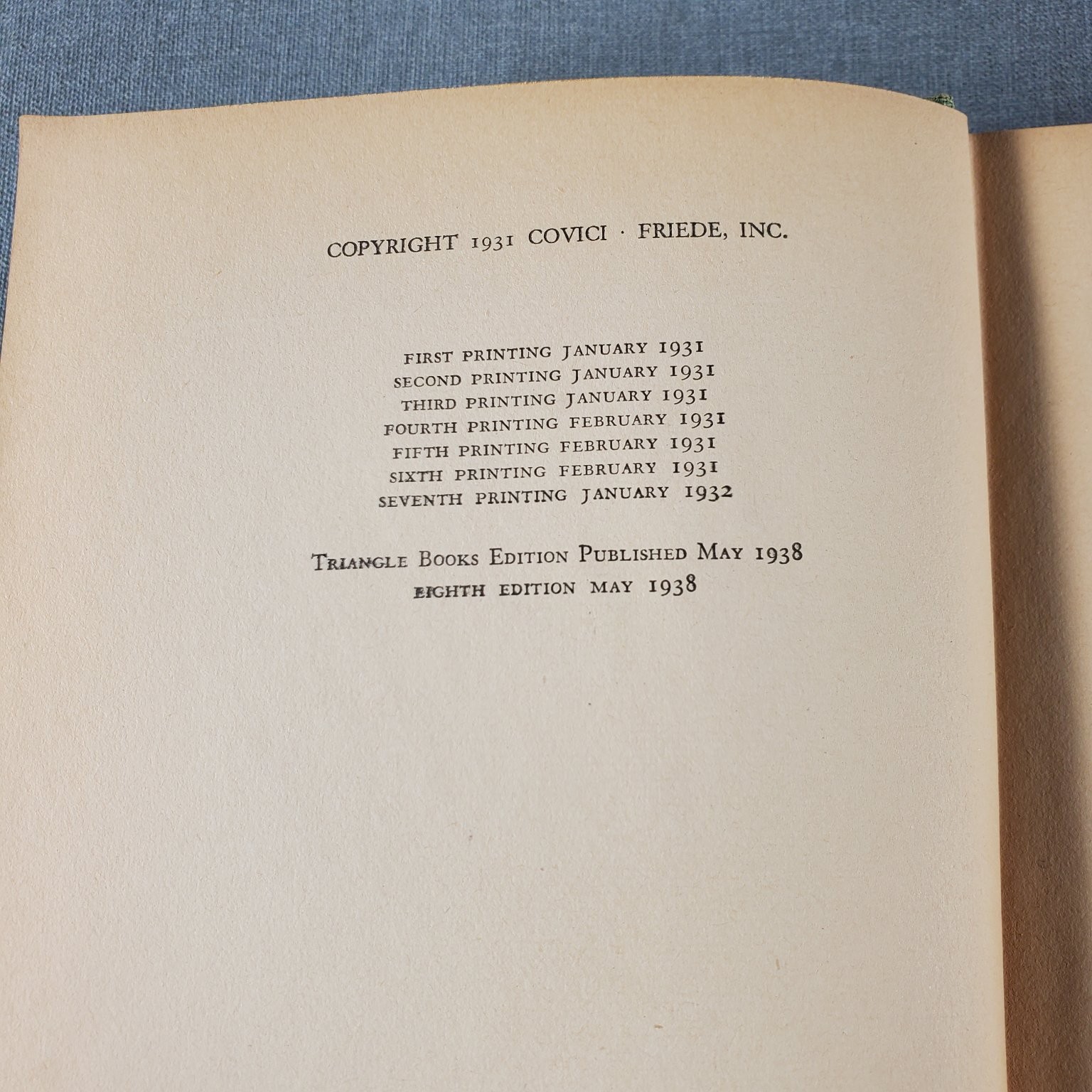 A Jew in Love Ben Hecht 1938 Eighth Edition Triangle Books