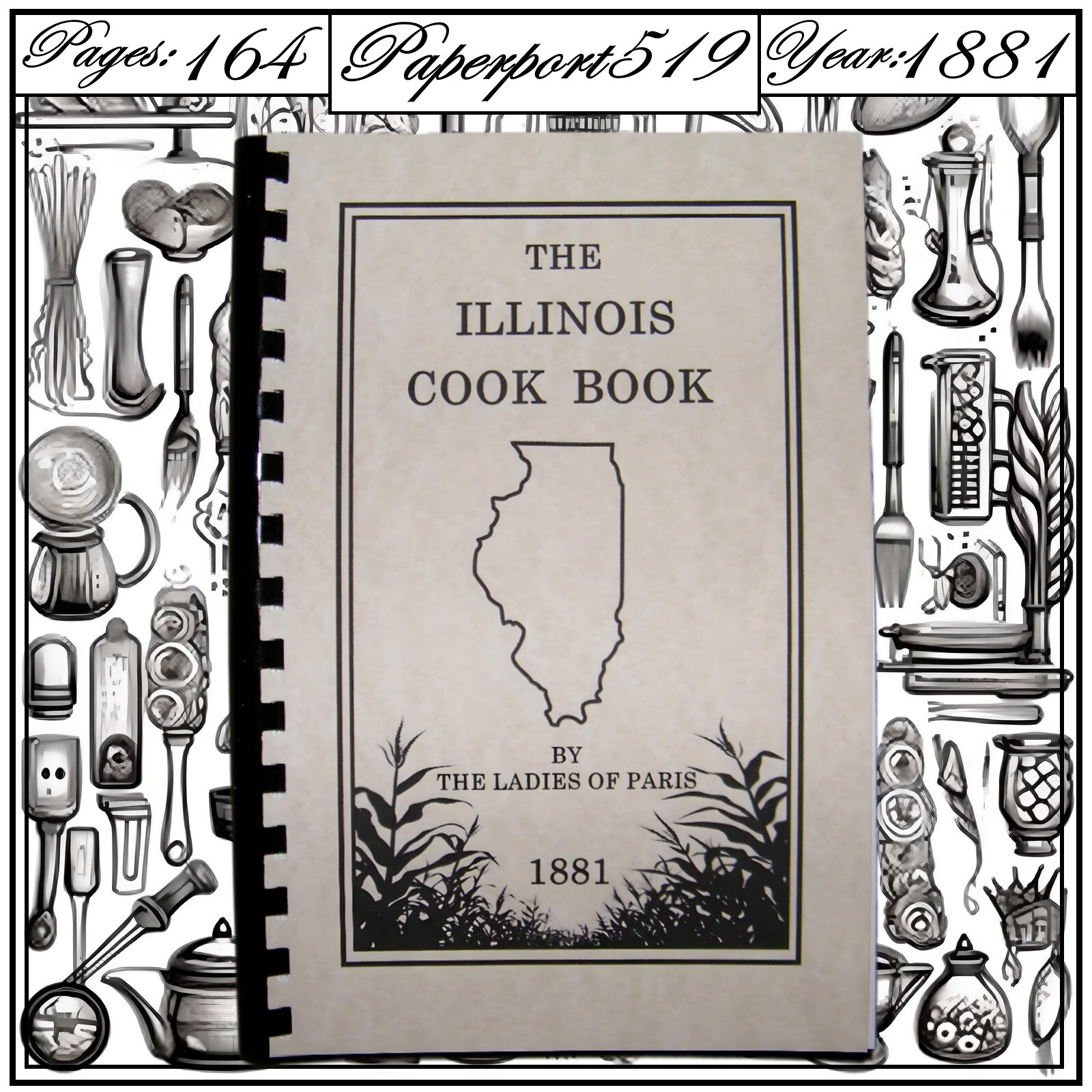 “1881” The Illinois Vintage Cook Book 164 Pages