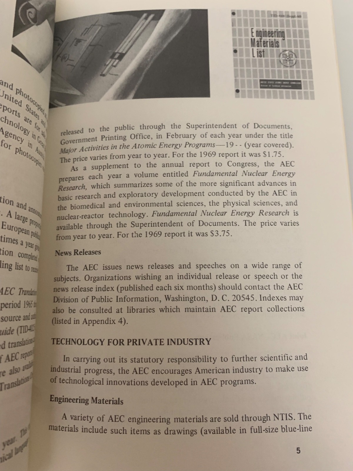 Lot of 10 US Atomic Energy Commission Booklets + Index + Publication List VG