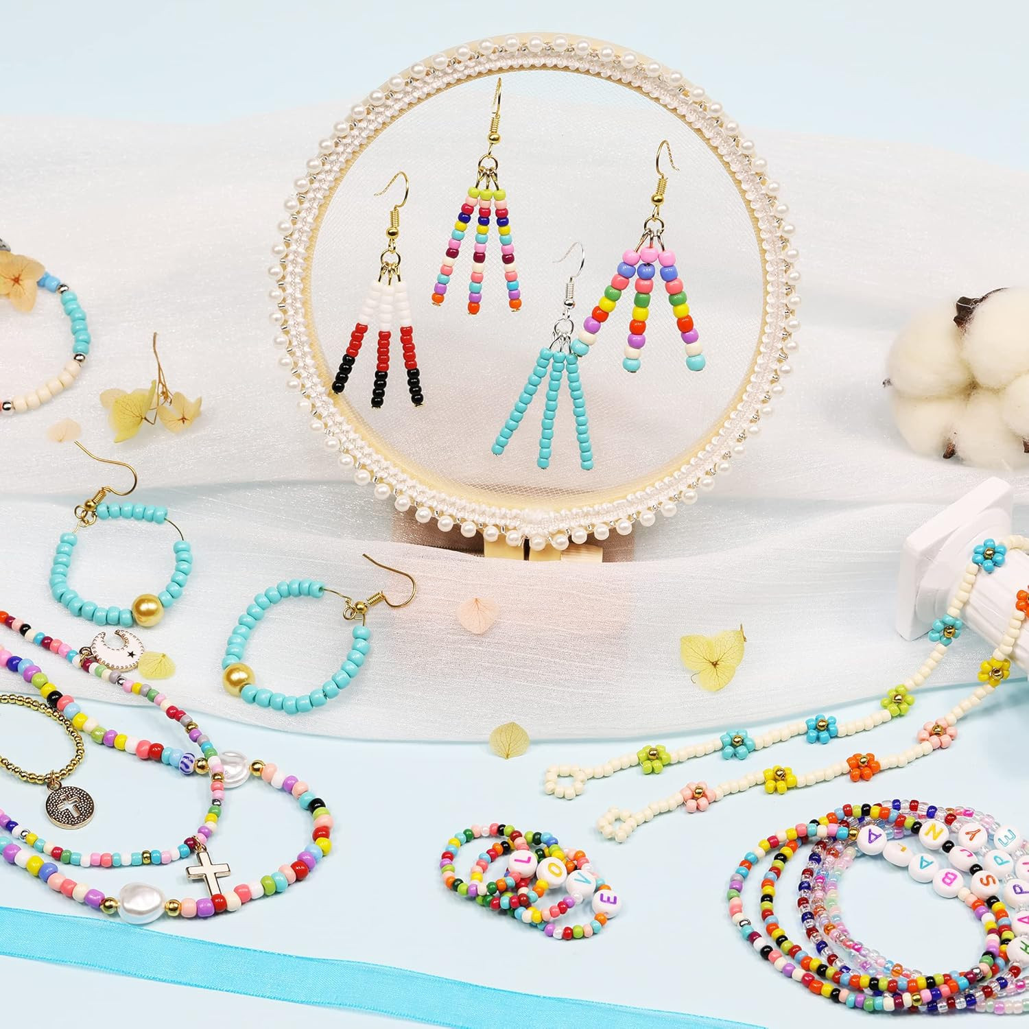 White Pearl 3mm Seed Beads About 3600pcs/100Grams in Bag, 8/0 Glass Craft Beads
