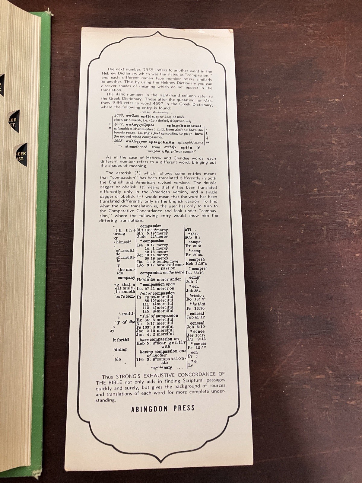 Strong’s Exhaustive Concordance of the Bible Hardcover 1975 ABINGDON