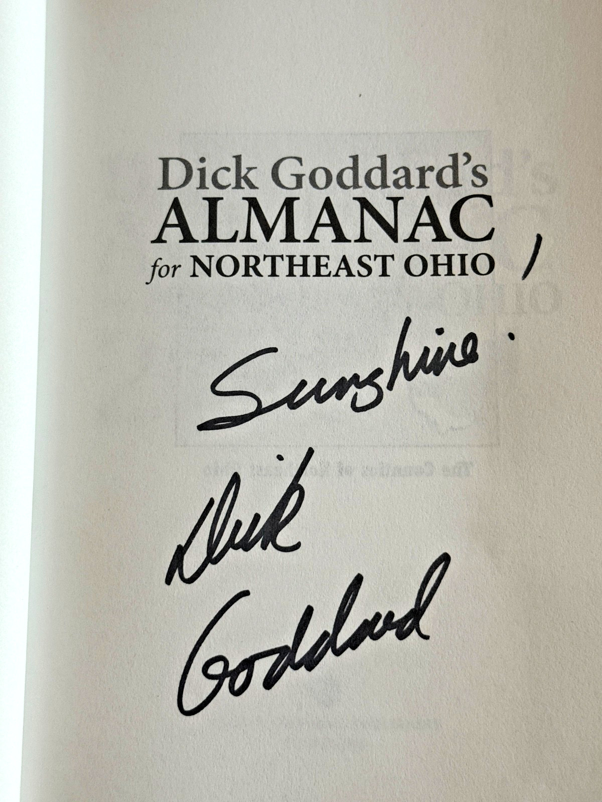 Signed Dick Goddard’s Almanac 2005 Northeast Ohio Weather Facts Essay Humor FOX8