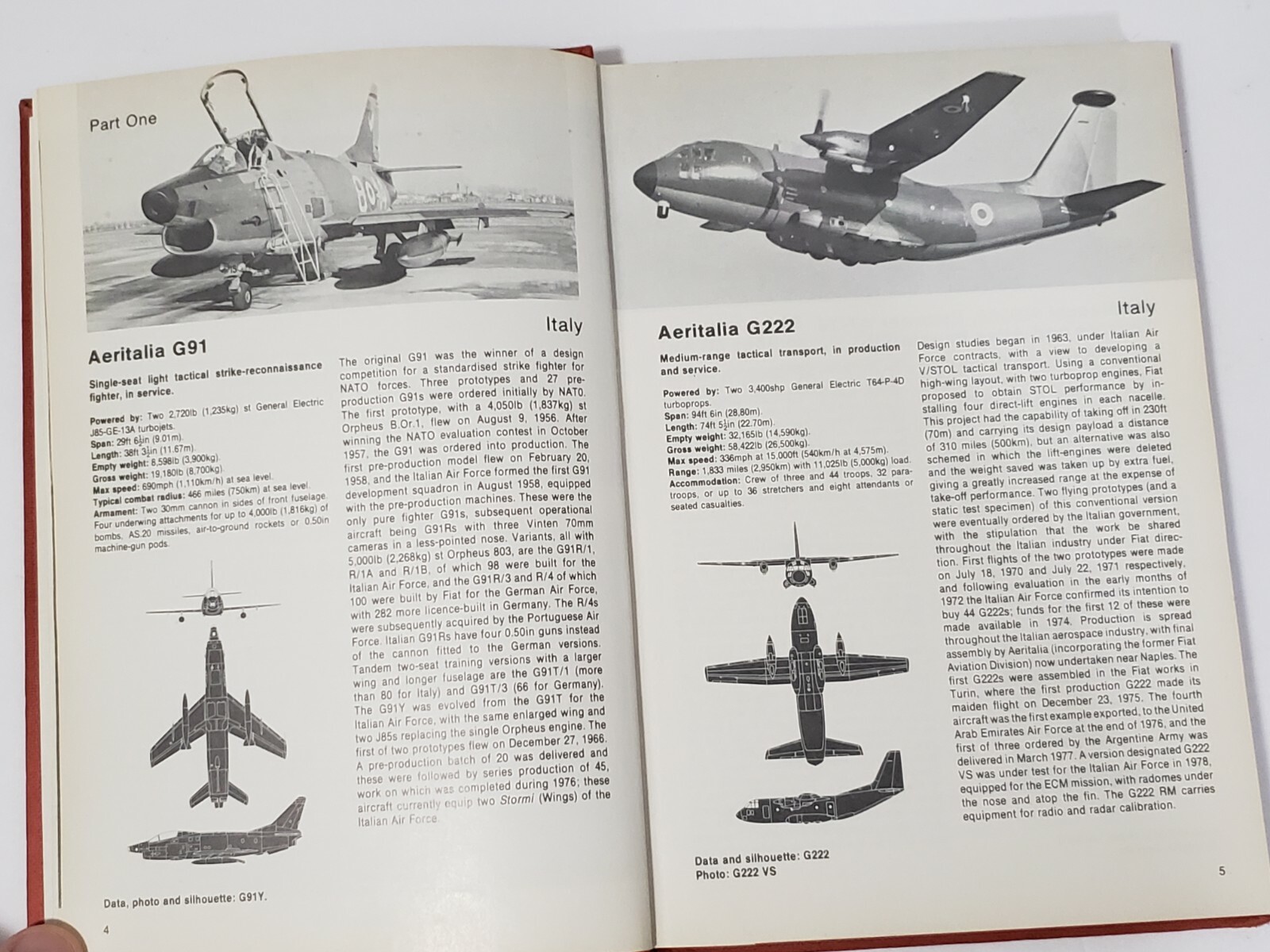 Military Aircraft of the World Hardcover John Taylor & Swanborough 1979 Book