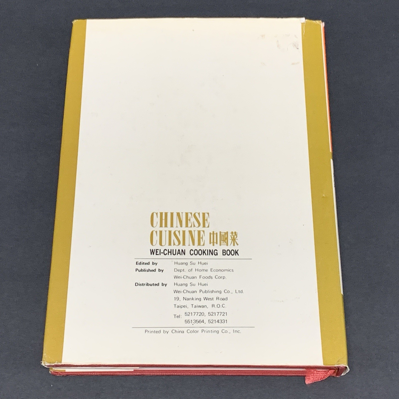 Wei-Chuan Cooking Book Chinese Cuisine Huang Su Huei 1974 Cookbook Asian