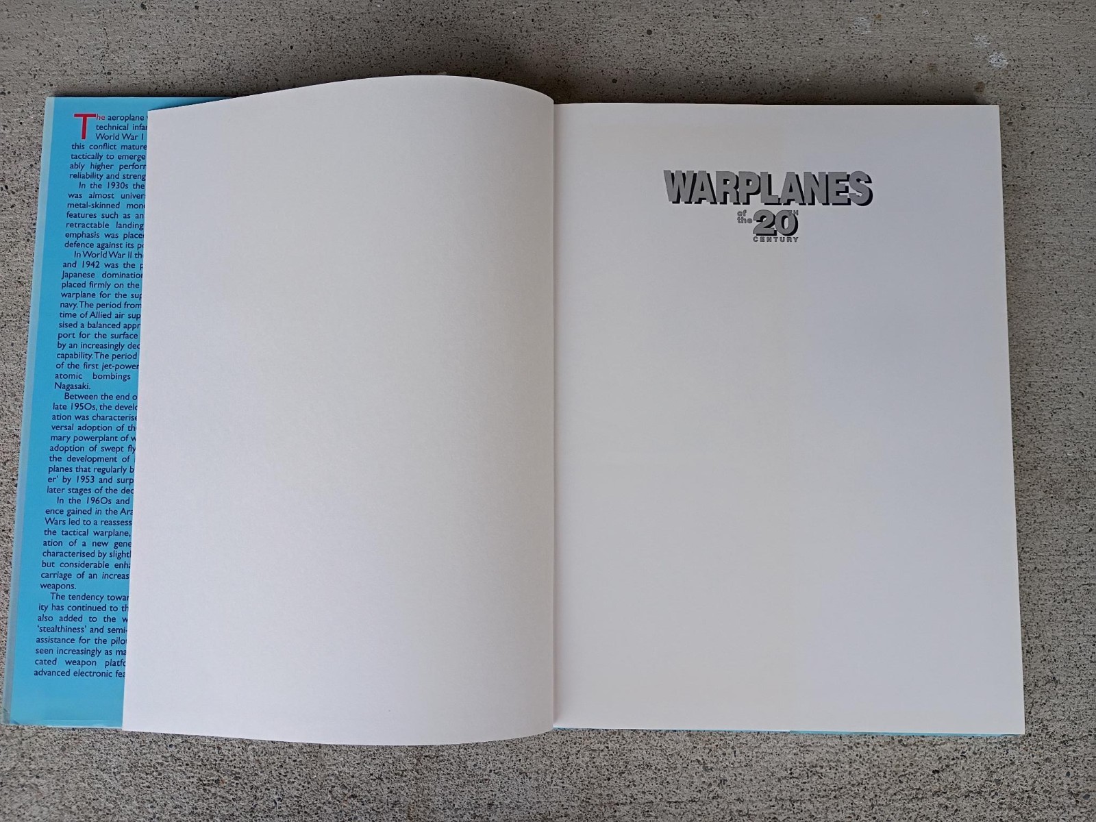 Warplanes of 20th Century by Christopher Chant HC/DJ 1996