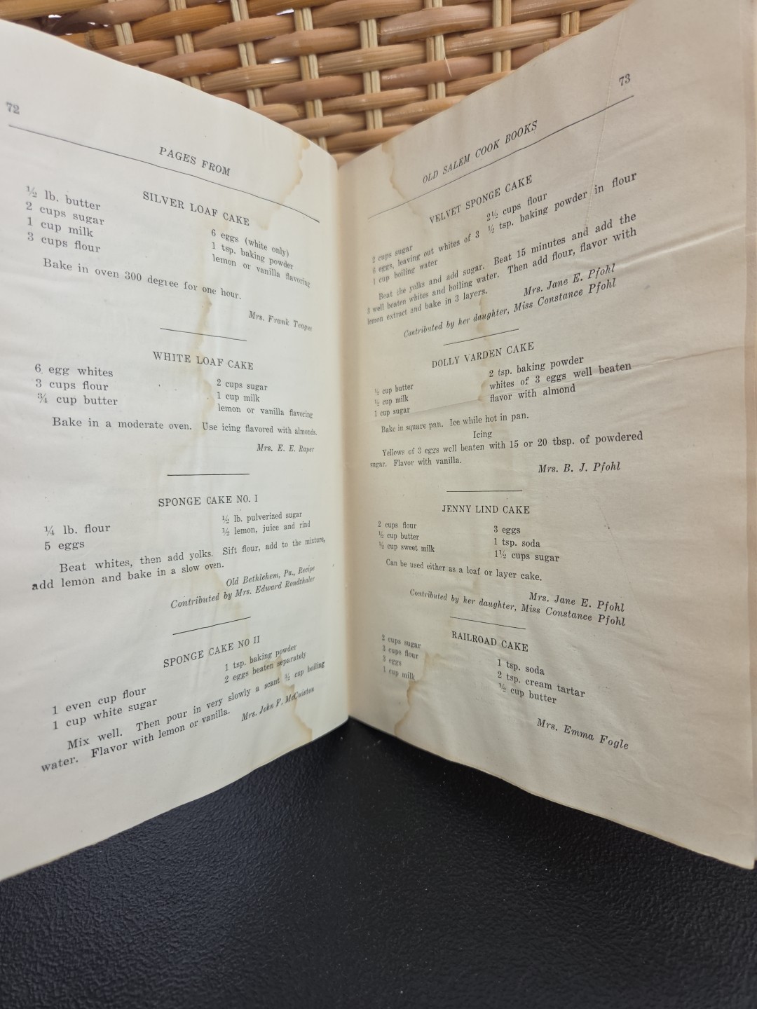 Vintage 1945 Salem Cookbook Recipes Pages From The Old Winston Salem NC Book