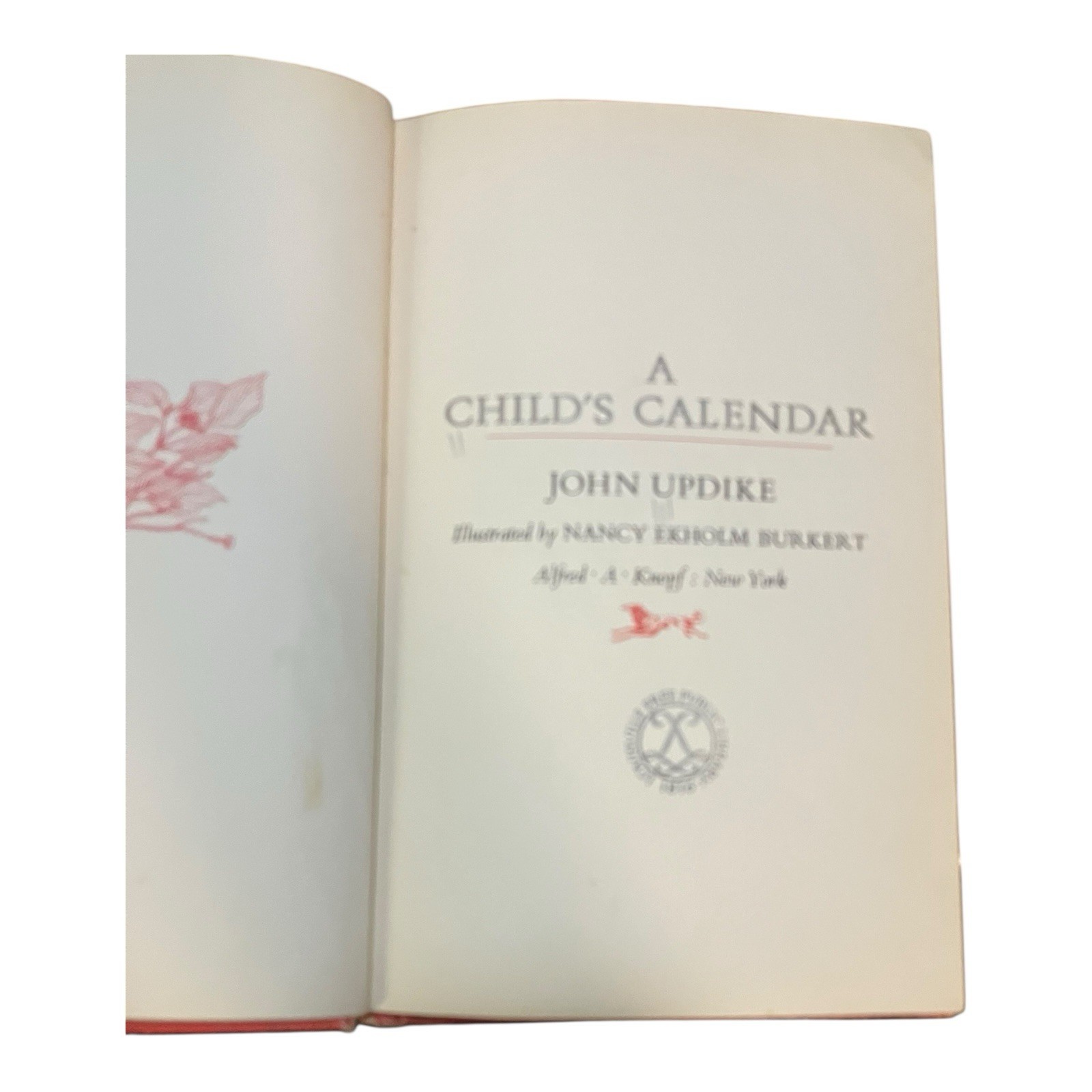 A CHILD’S CALENDAR By John Updike & Nancy Ekholm Burkert – Hardcover Ex Library
