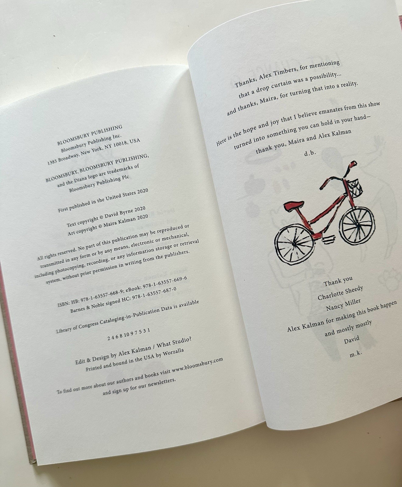 AMERICAN UTOPIA by David Byrne & Maira Kalman Book Words & Art 2020 HC w/Doodle