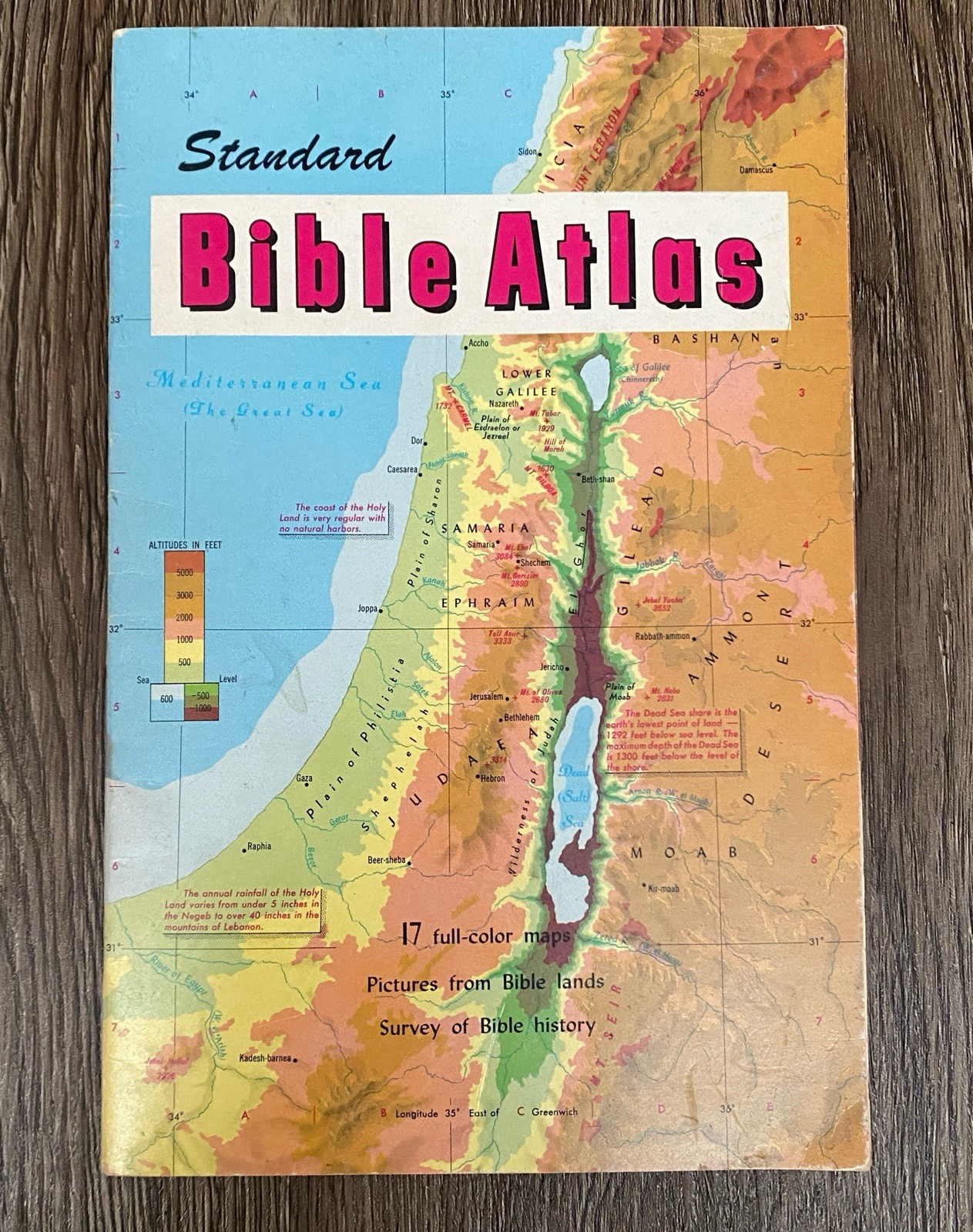 Standard Bible Atlas 1959 Full Color Maps Bible Lands History 9.25″ x 6″