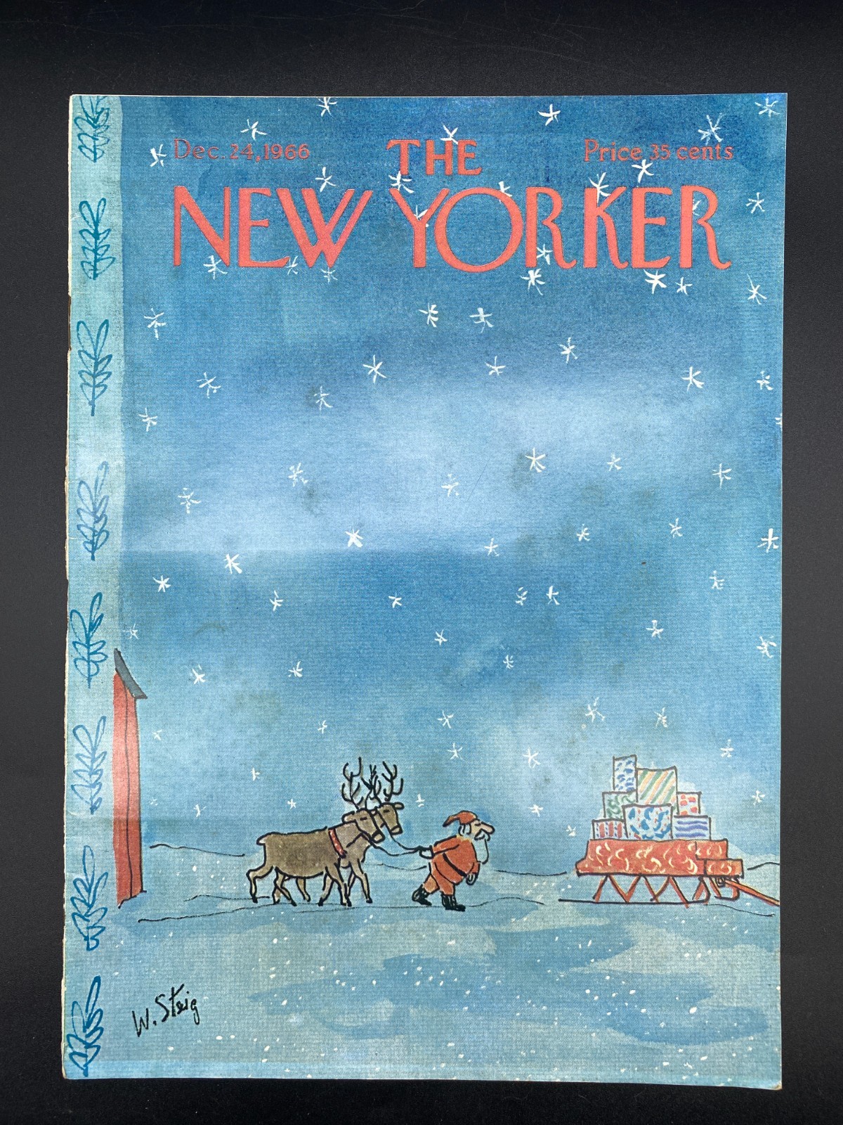 The New Yorker Magazine: December 24, 1966 Feat. William Steig Christmas Cover