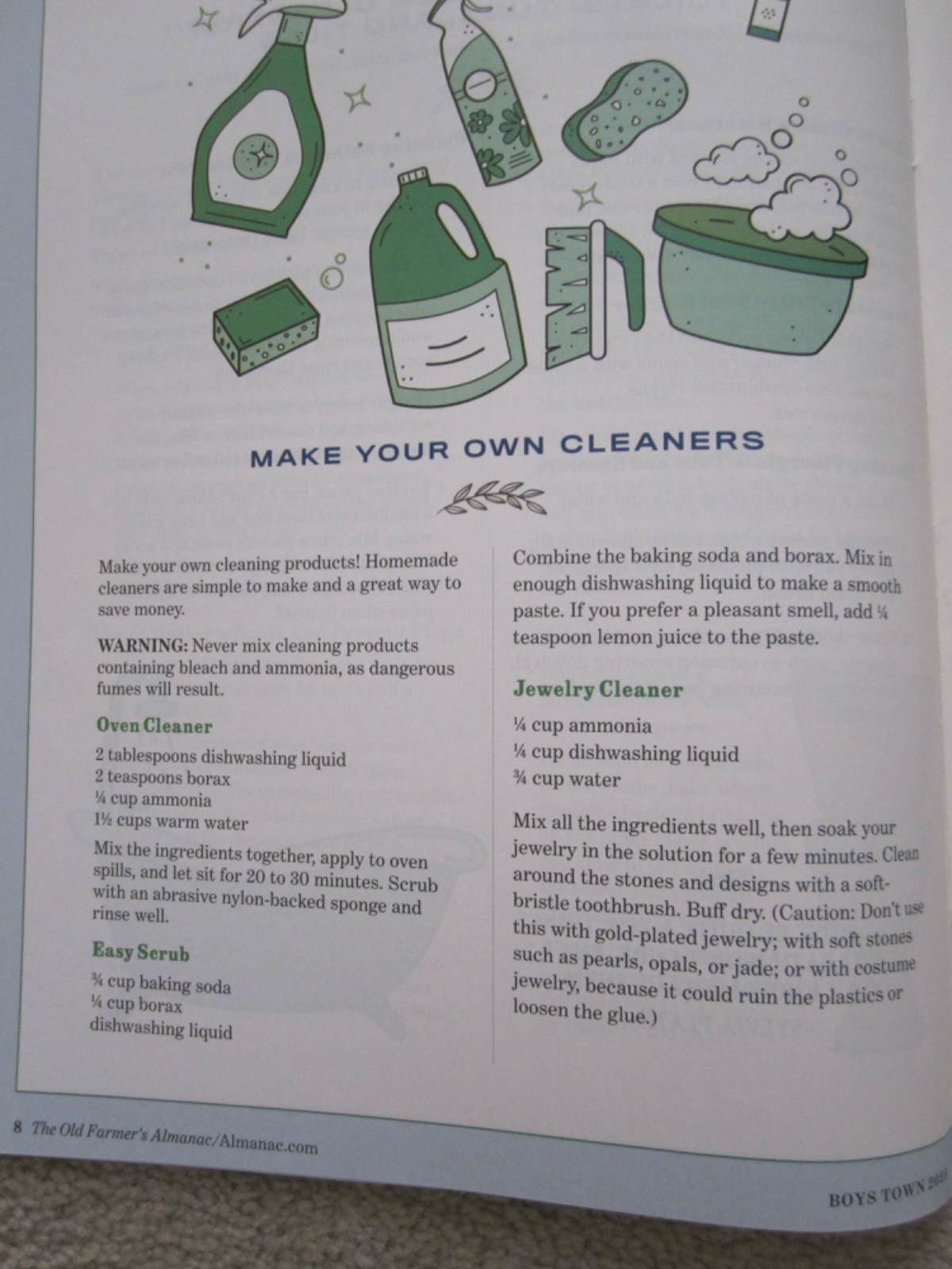 Farmer’s Almanac Household Tips & Tricks Booklets , 2023 &2025, Boys Town Press