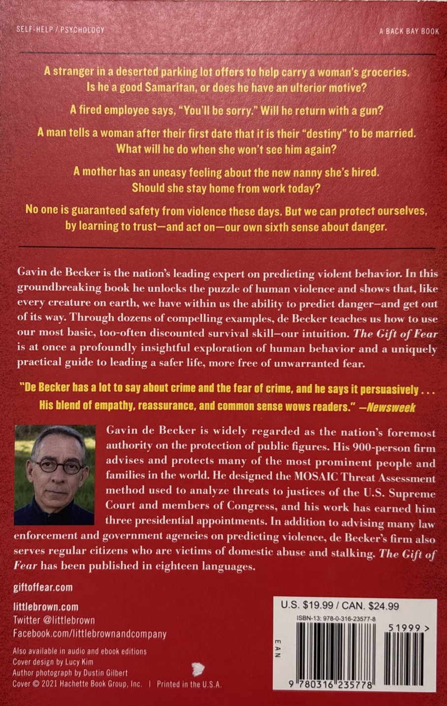 The Gift Of Fear, By Gavin De Becker