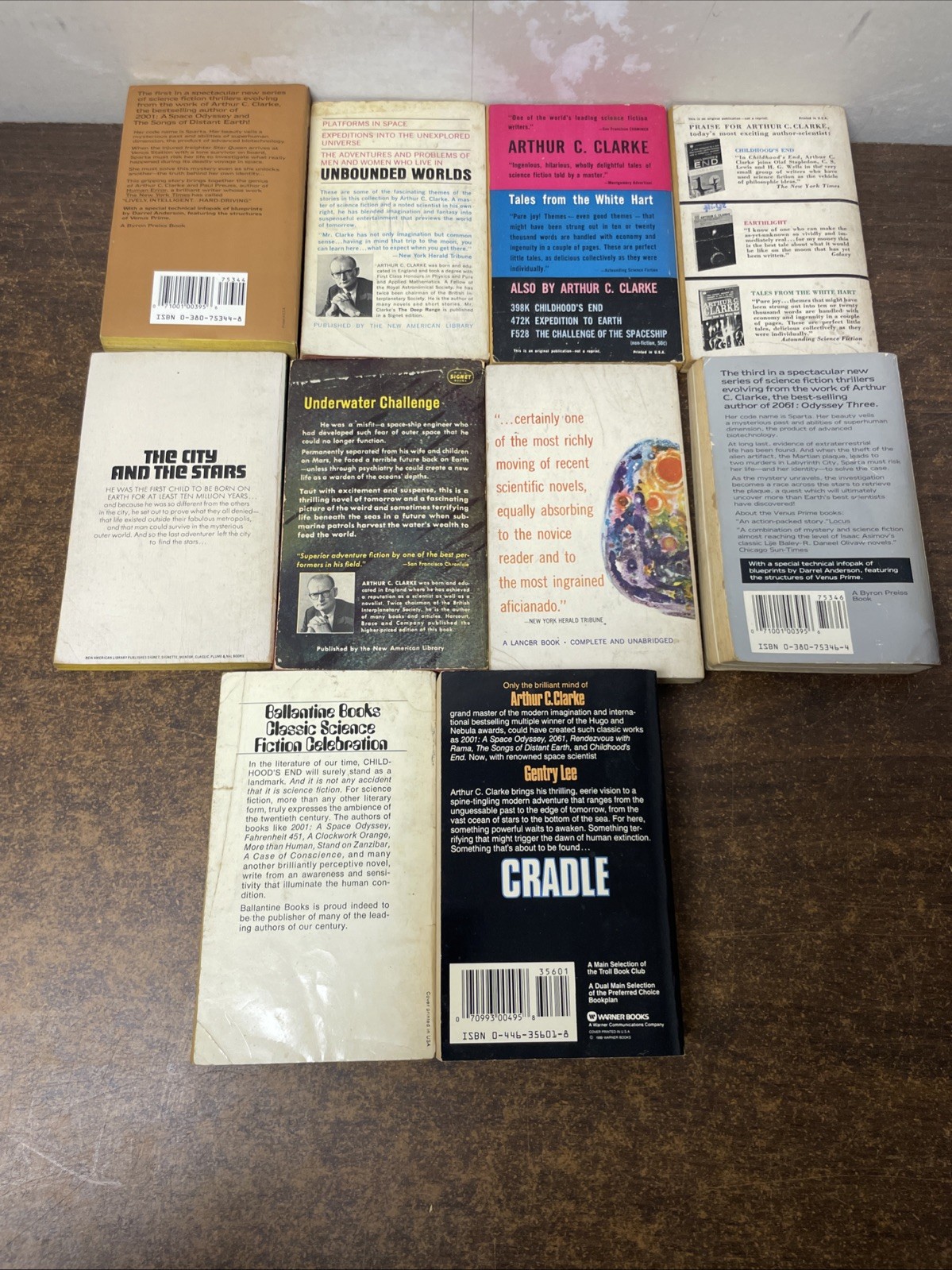 Arthur C. Clarke Lot of 15 Vintage Science Fiction PB HC Books Collection