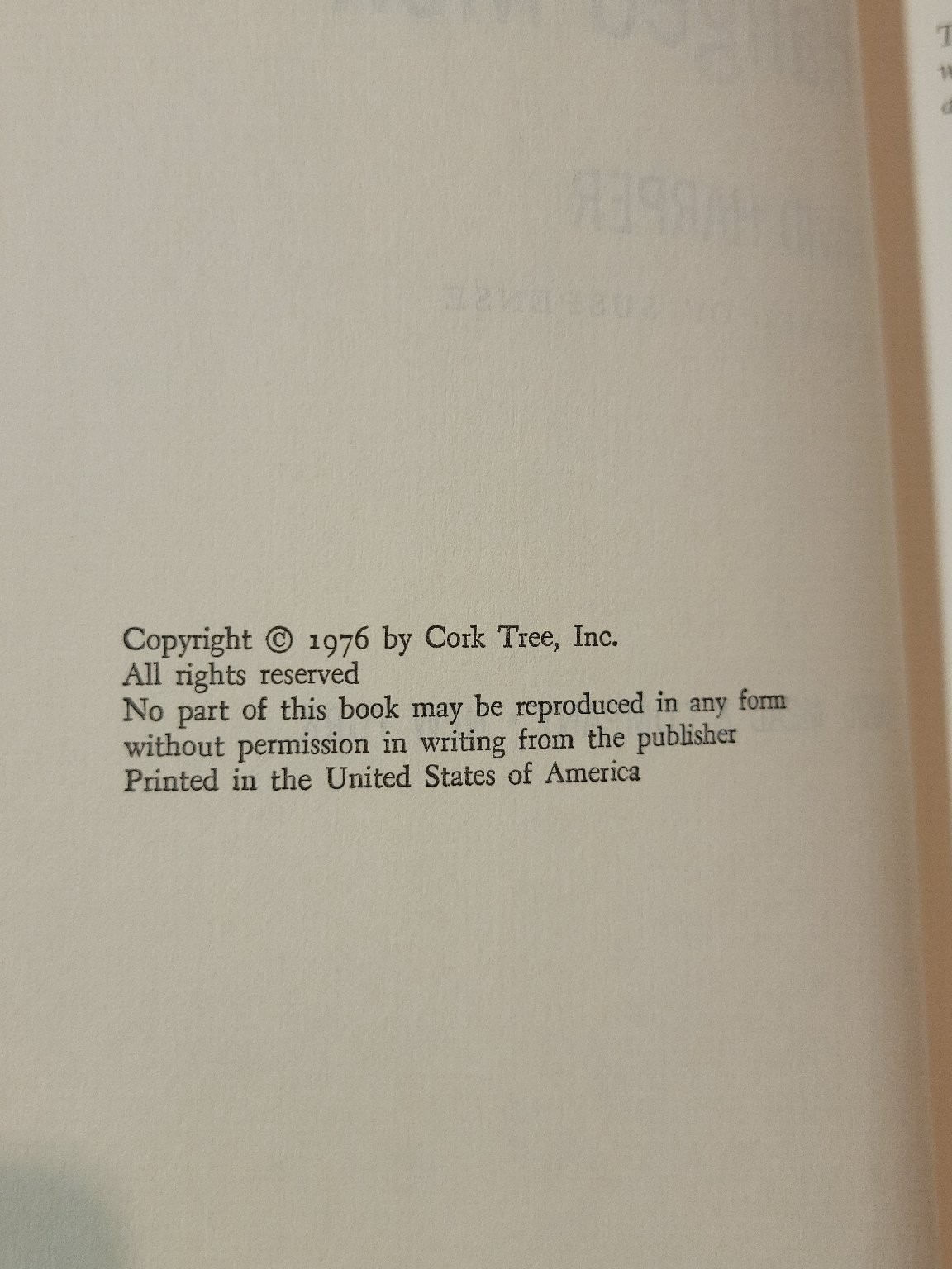 The Hanged Men David Harper 1976 First Edition Suspense Cork Tree