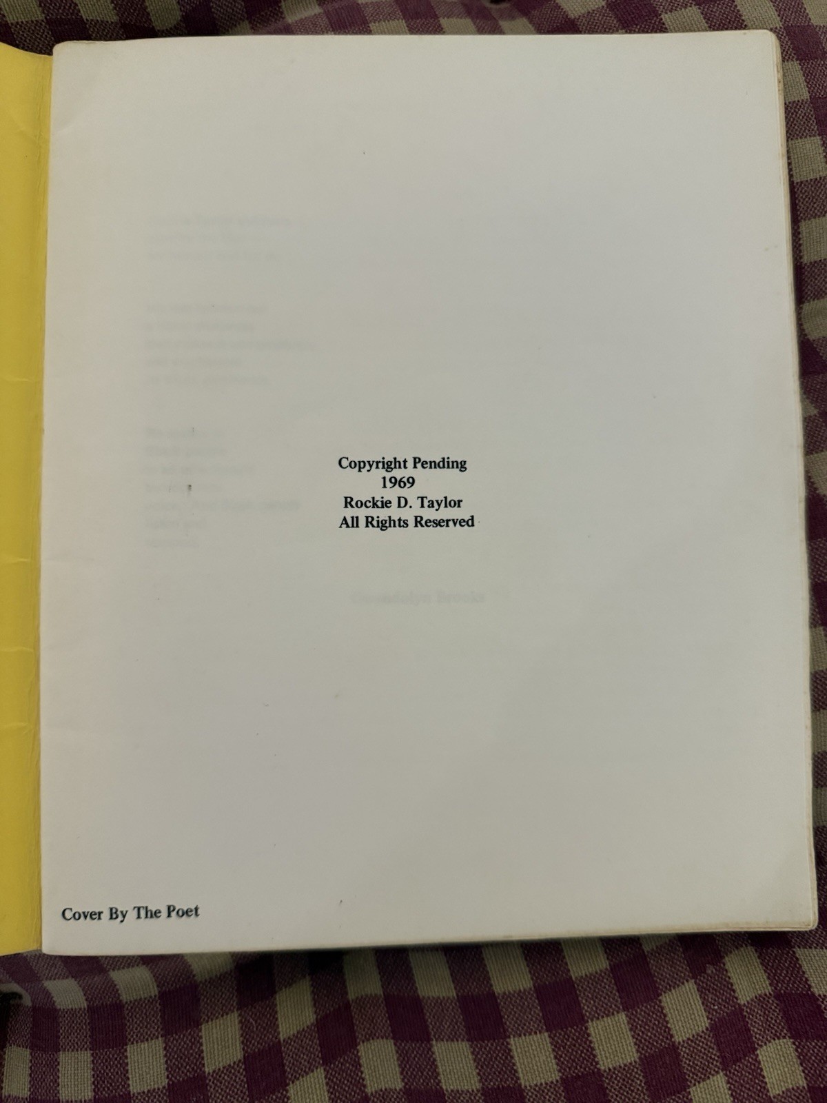 Drum Song Poems By Rockie Taylor (Tejumola Ologboni) Gwendolyn Brooks 1969