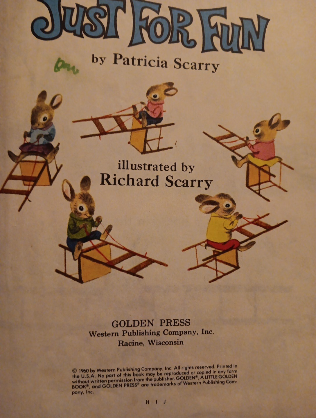 Little Golden Book Ser Richard Scarry’s Just for Fun by Patricia Scarry 1960