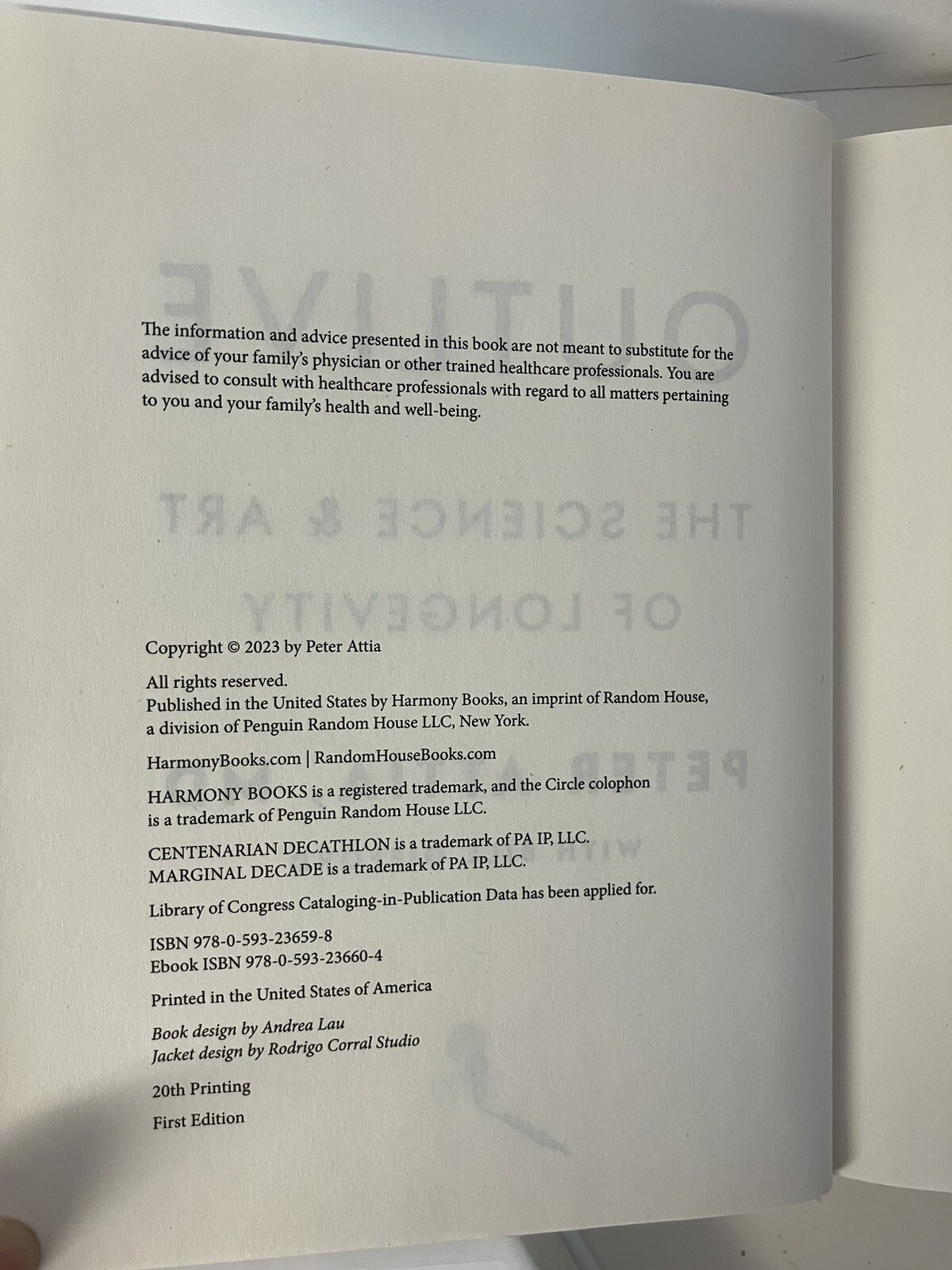 Outlive by Peter Attia 2023 HC & Genius Foods by Max Lugavere 2018 HC VERY GOOD