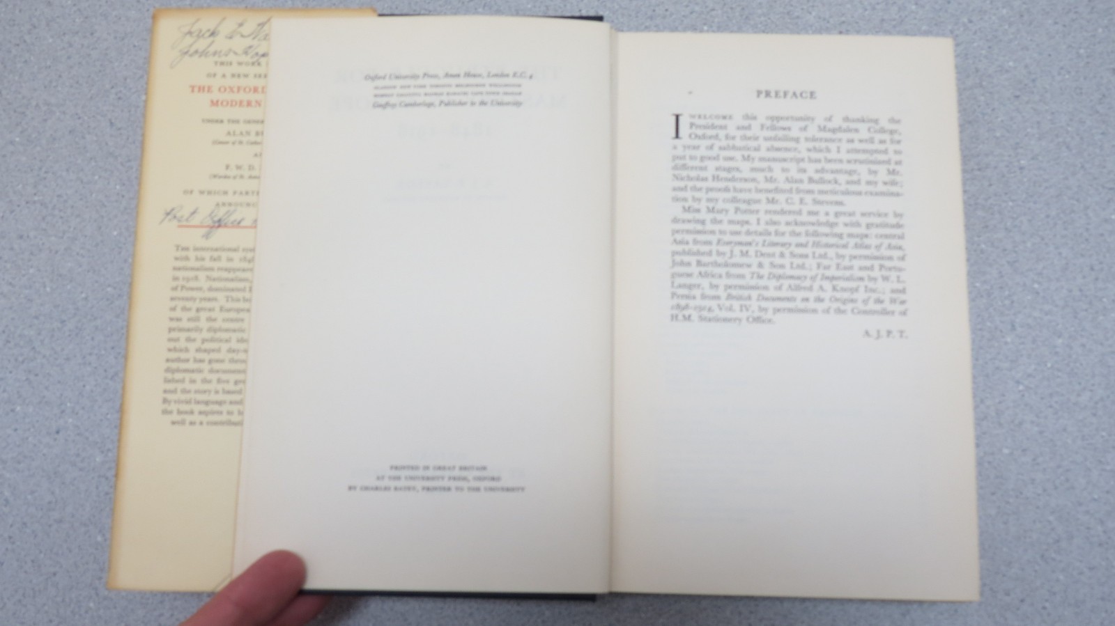 The Struggle for Mastery in Europe 1848-1918 by Taylor – Oxford Press hardcover