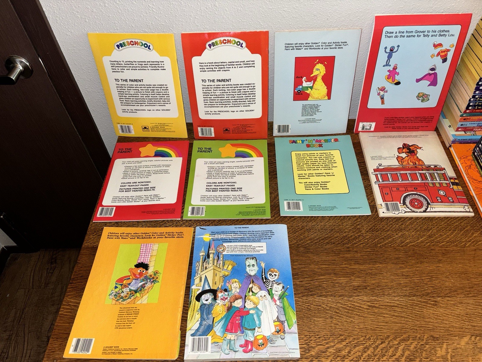 Vtg Variety Coloring Activity Stickers Creative Golden Book Lot Disney Sesame