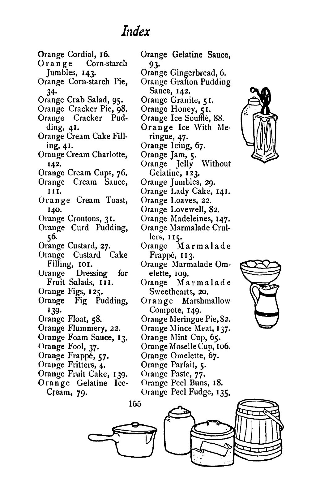 (1909) 365 Orange Recipes Vintage Cook Book 159 Pages
