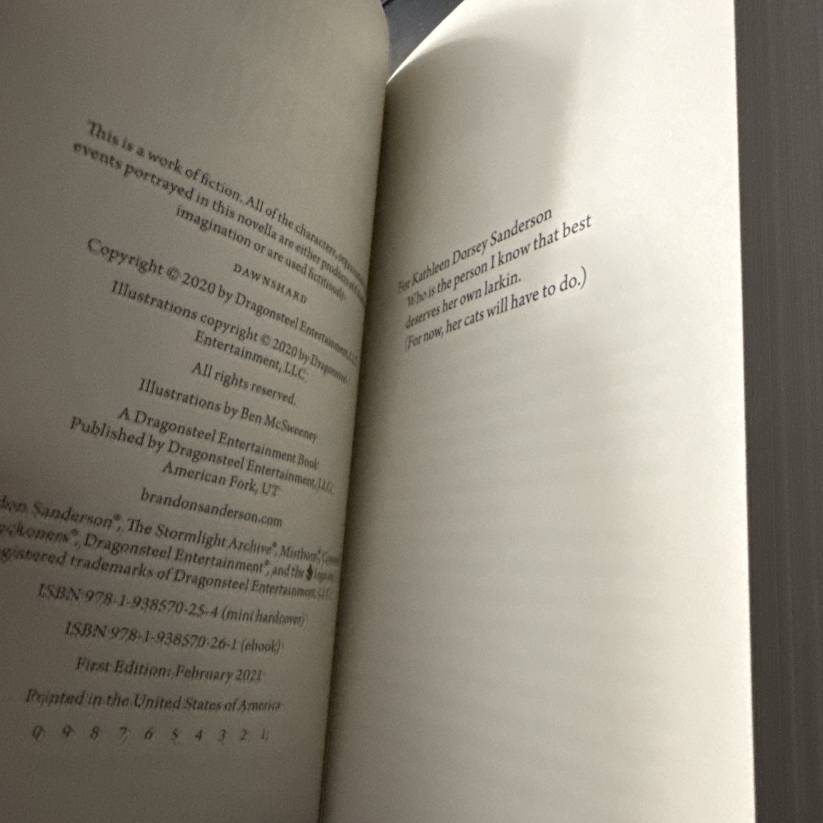 Dawnshard Stormlight Archive Brandon Sanderson Kickstarter Edition February 2021