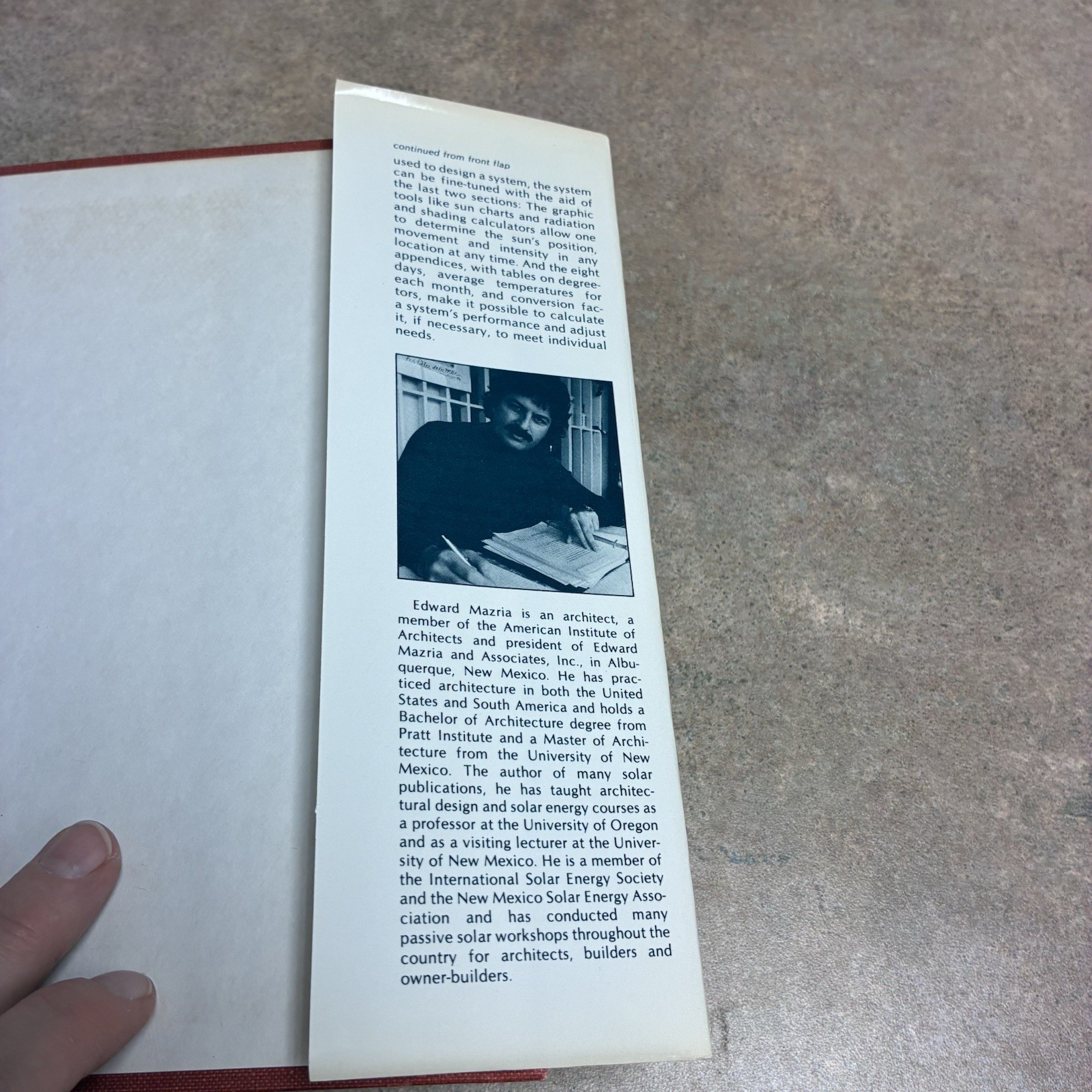 The Passive Solar Energy Hardback Book By Edward Mazria 435 Pages