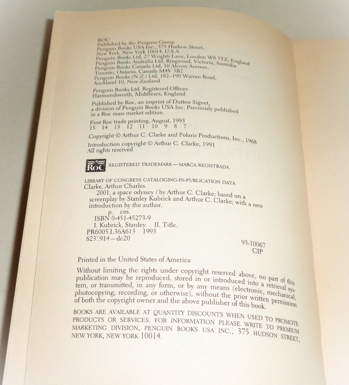 2001 A Space Odyssey by Arthur C. Clarke