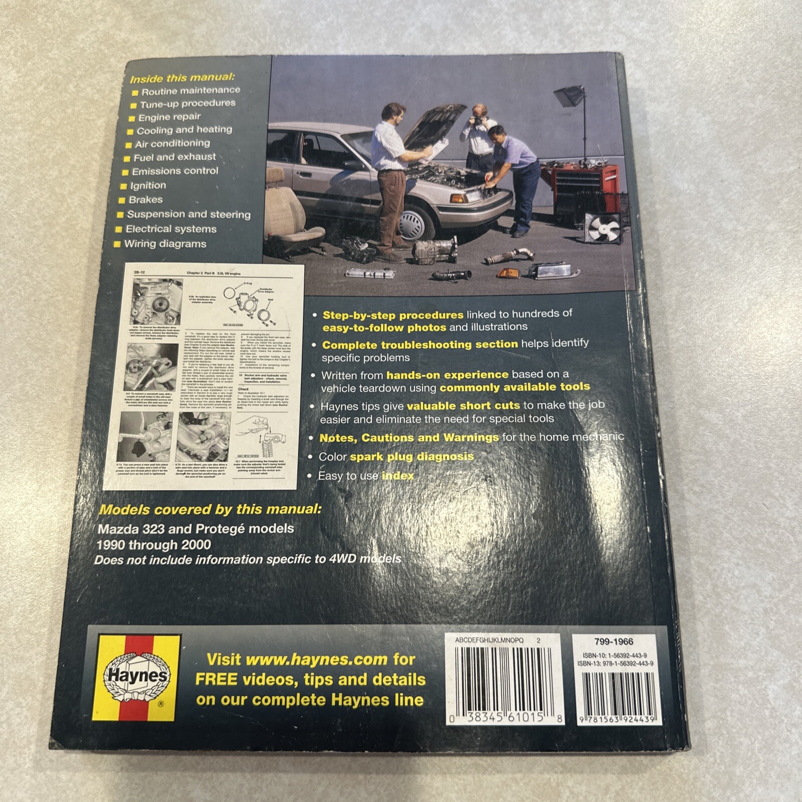 Haynes Manuals: Mazda 323 and Protege, 1990-2000 Used Fair Condition Free Ship