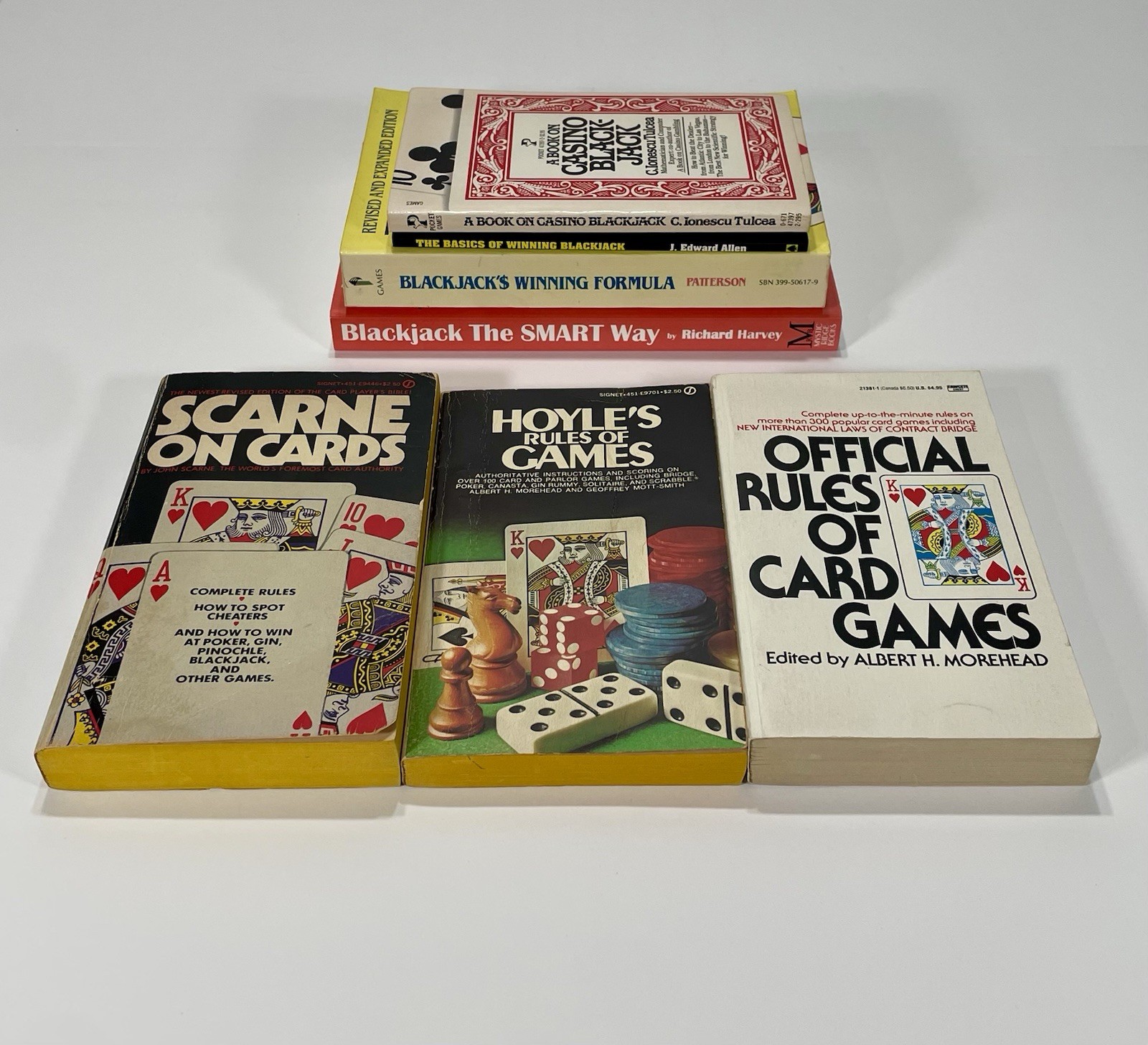 Blackjack Poker Book Lot Of 7 – Scarne On Cards Casino Playing Card Game Guide