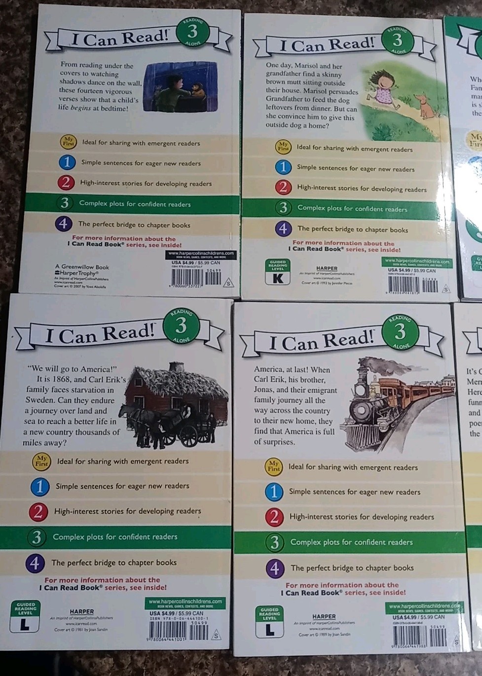 Mixed Lot of 6 “I CAN READ!” Series Books Level 3 (Reading Alone) Early Readers