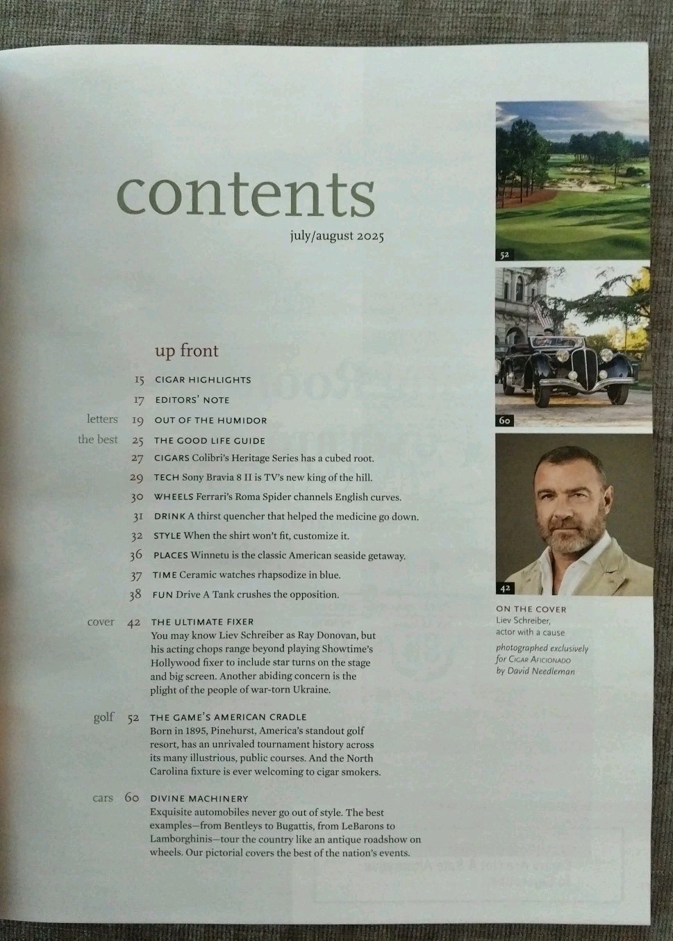 Cigar Aficionado Magazine JULY AUGUST 2025 LIEV SCHREIBER Cover New with Label