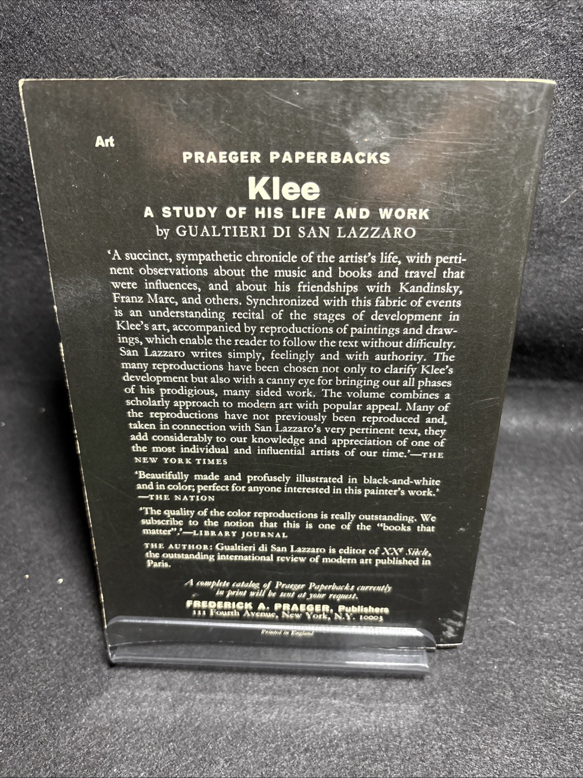 Klee. A Prager World Of Art Profile by Gualtieri Di San Lazzaro – life and work