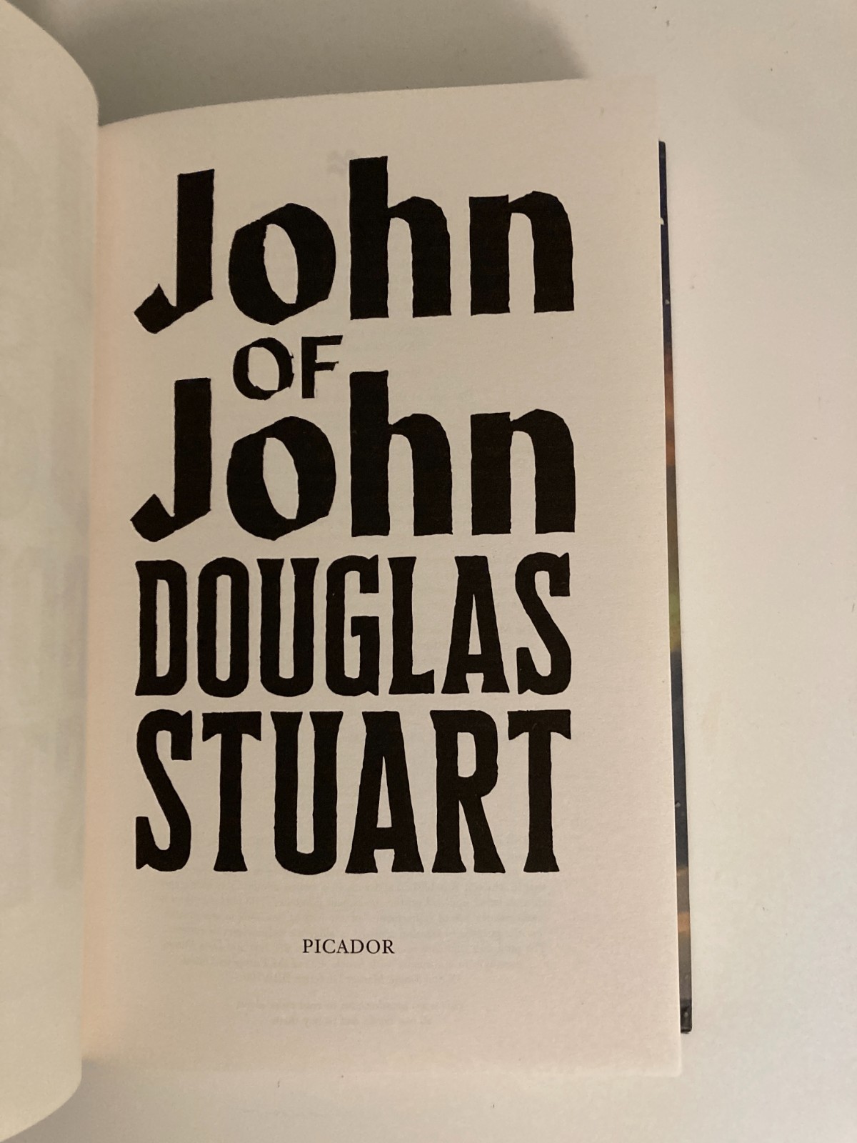 John Of John by Douglas Stuart (2026, HC) 1st UK Printing w/Protective Cover