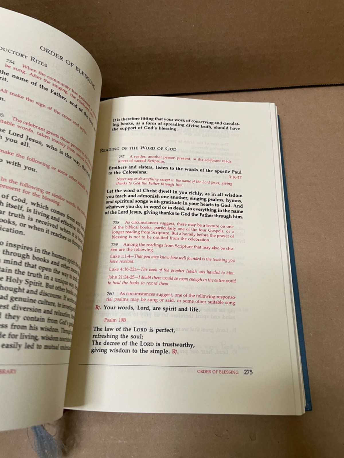 Book of Blessings: Ritual Edition Liturgical Press 1989 hardcover