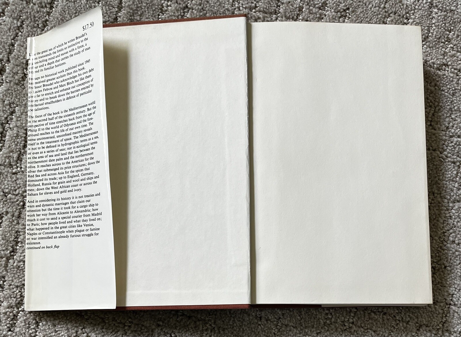 THE MEDITERRANEAN Volume One By Fernand Braudel