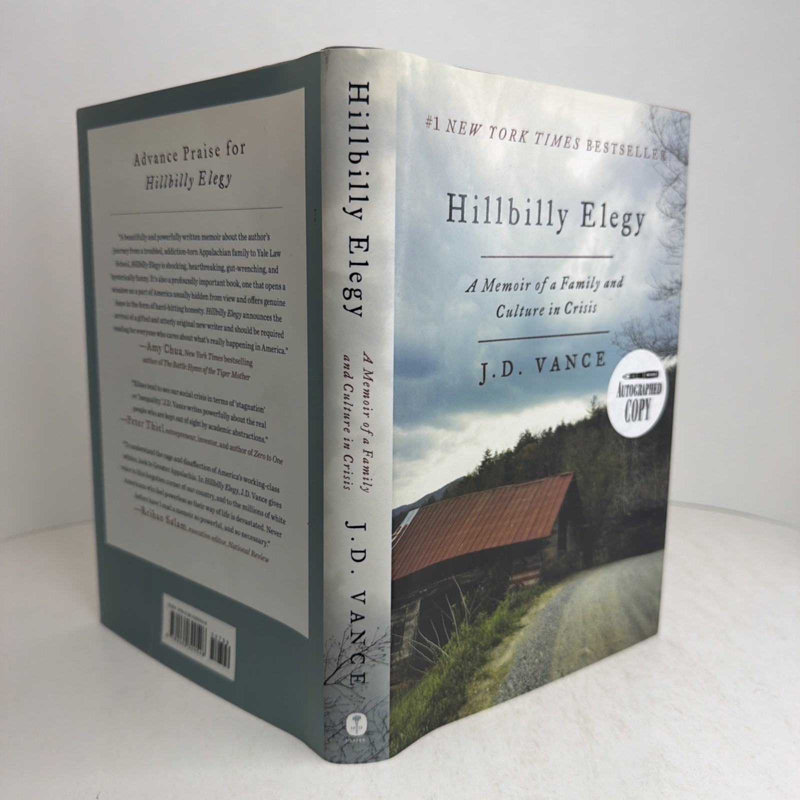 Hillbilly Elegy by JD Vance 1st edition SIGNED Vice President Signature VGC++
