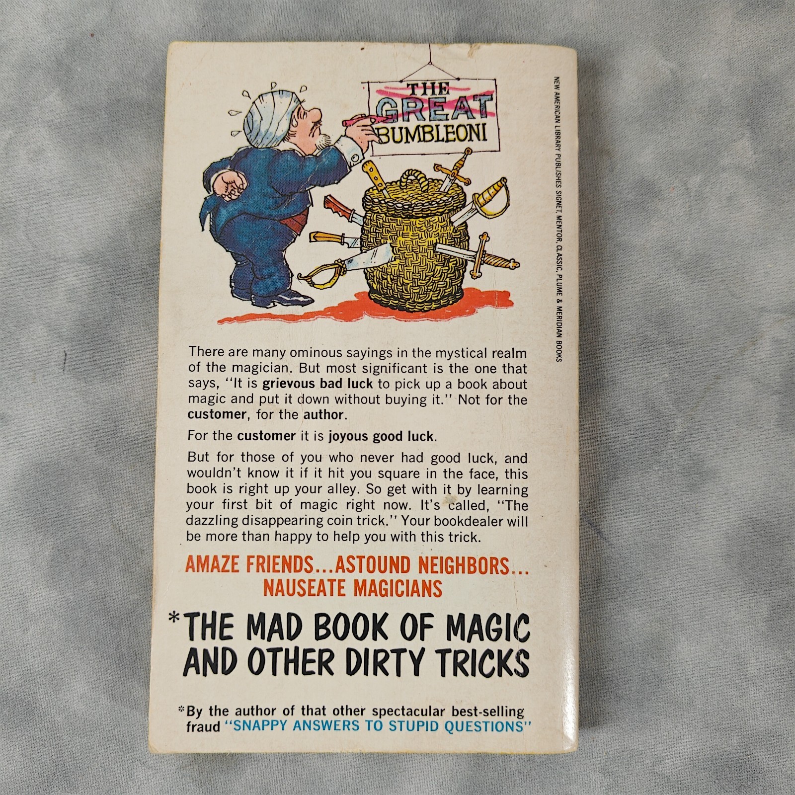 1970 1st Print MAD Book of Magic & Other Dirty Tricks – Al Jaffee Signet PB 1.25